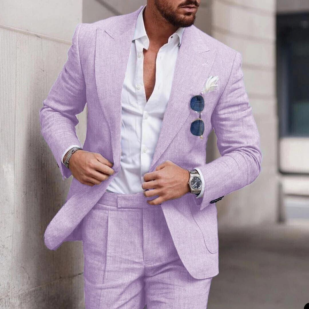Stylish 2-Piece Linen Suit for Men - Perfect for Beach Weddings