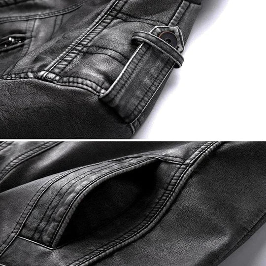 Men's Black Leather Summer Jacket