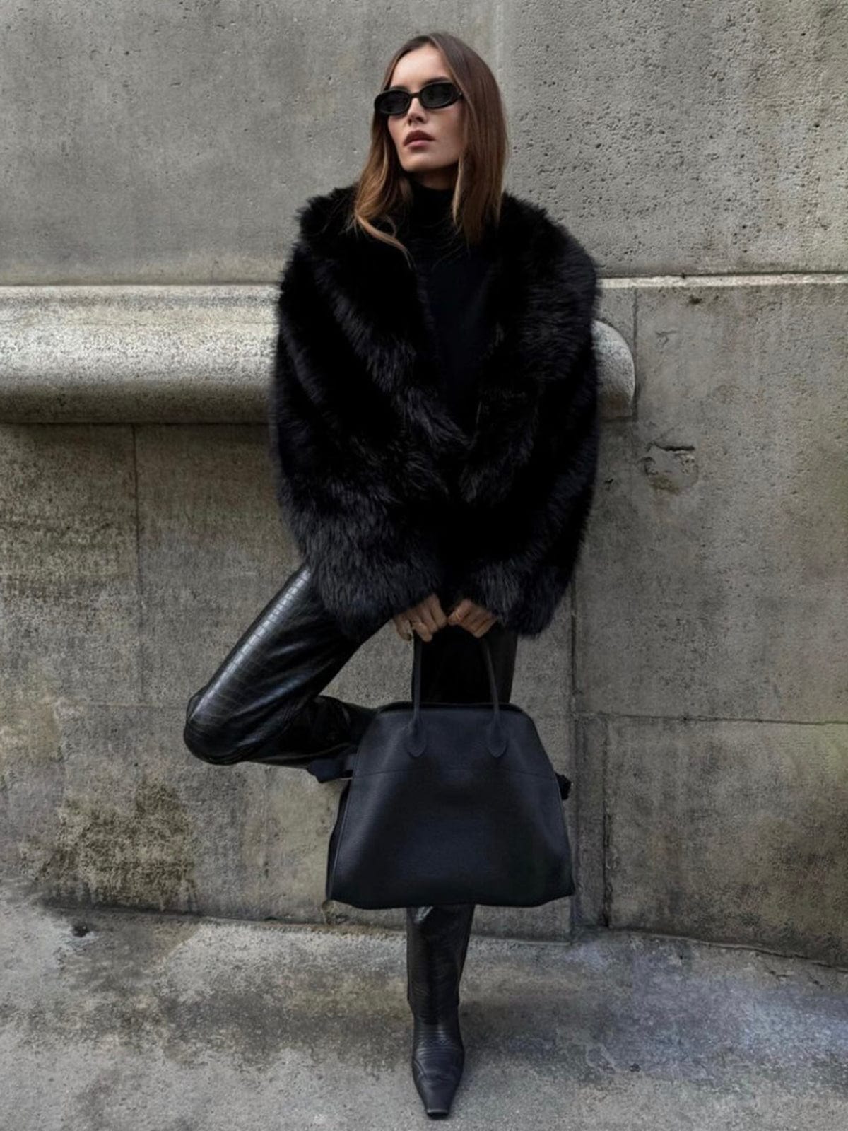 Women's Black Faux Fur Jacket