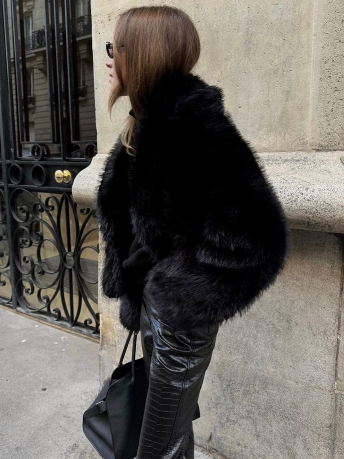 Women's Black Faux Fur Jacket
