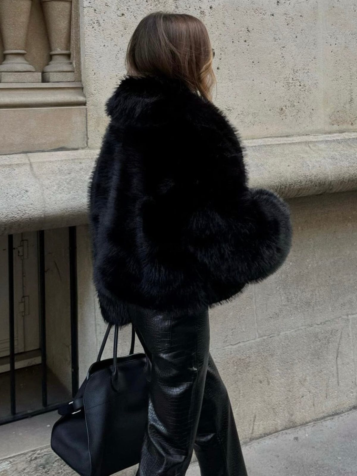 Women's Black Faux Fur Jacket