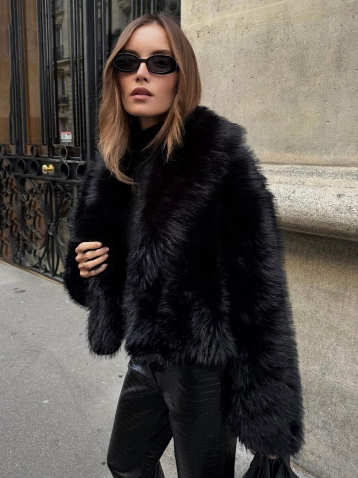 Women's Black Faux Fur Jacket