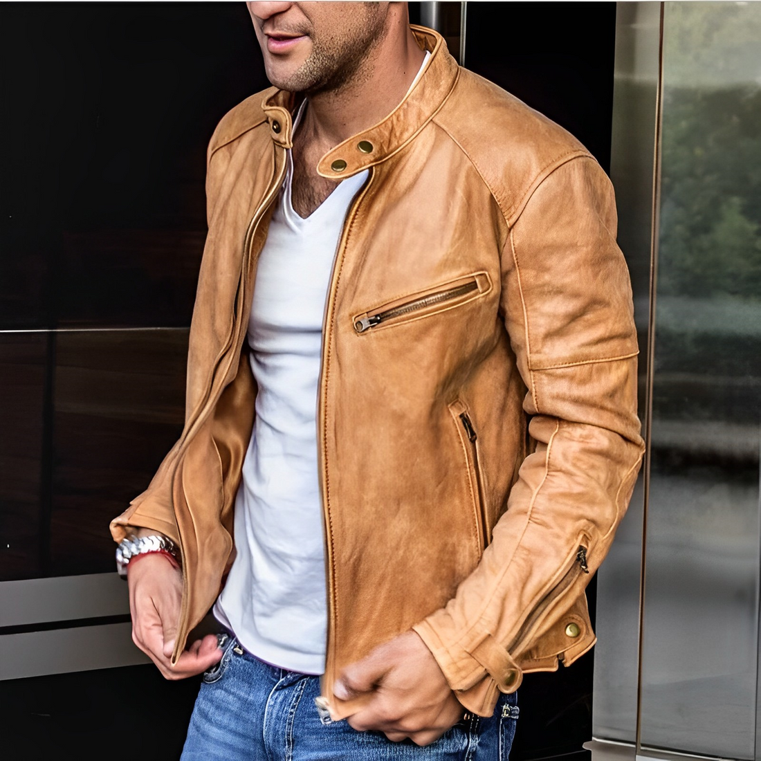 Luxe Elegant Leather Jacket - Alton