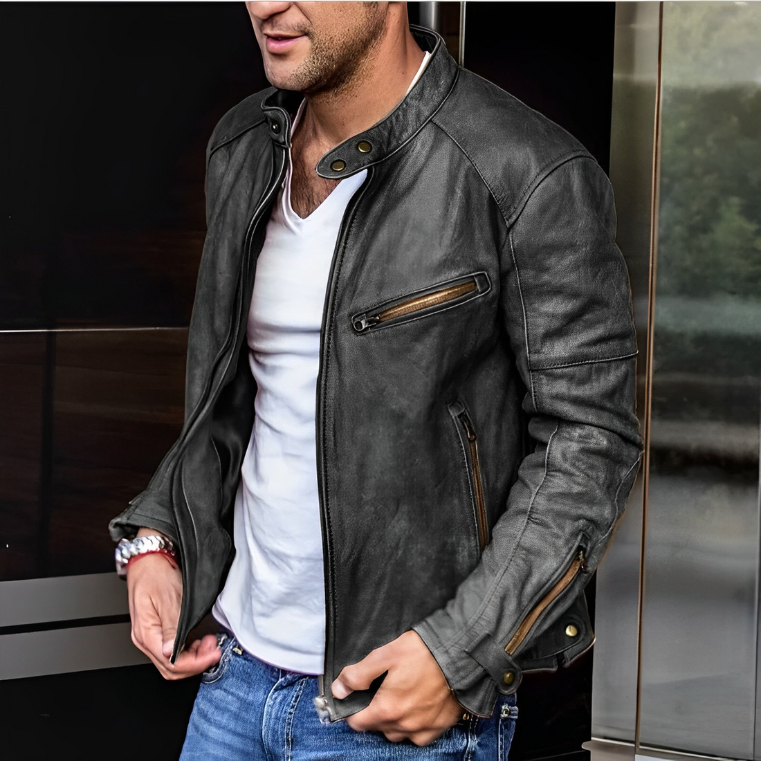 Luxe Elegant Leather Jacket - Alton