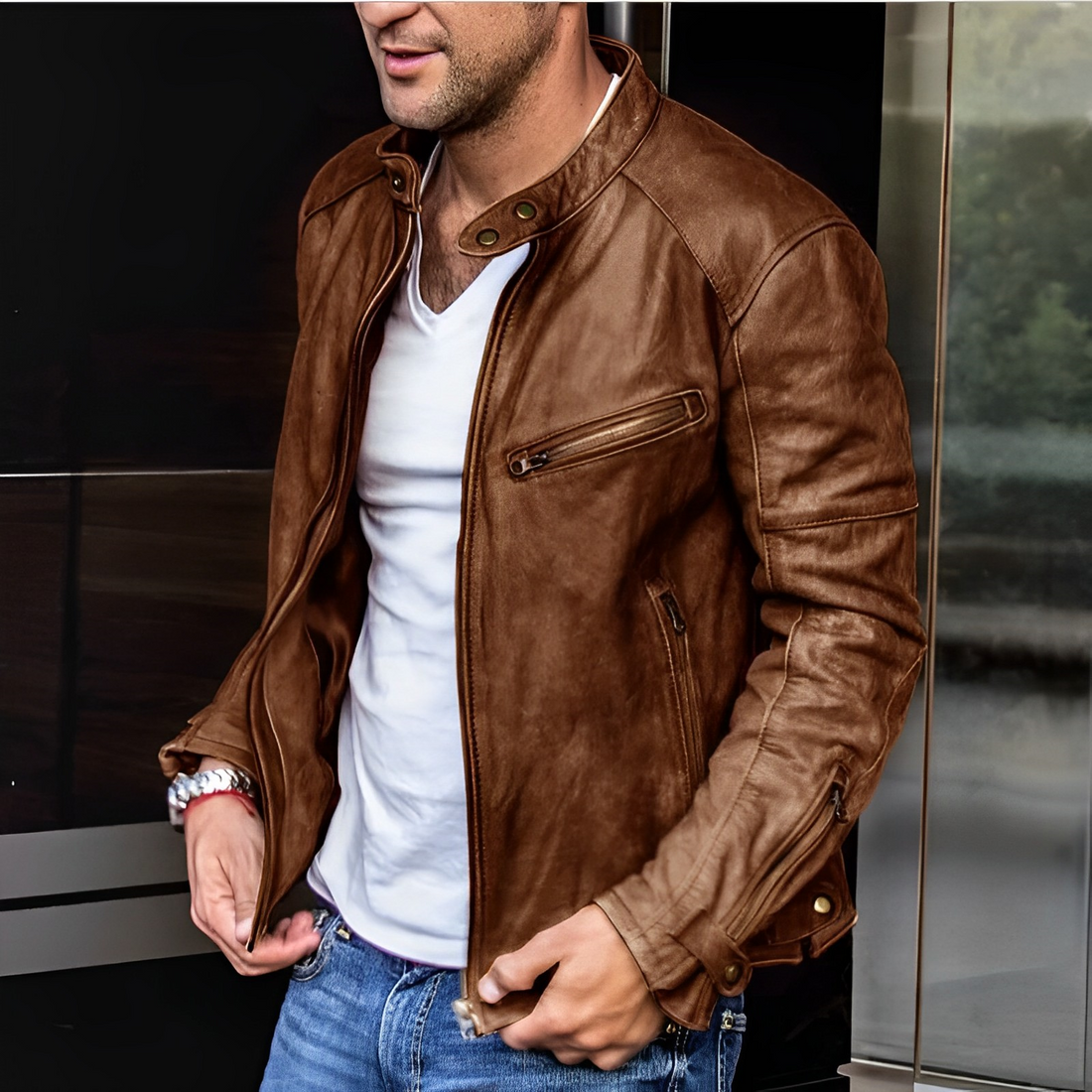 Luxe Elegant Leather Jacket - Alton