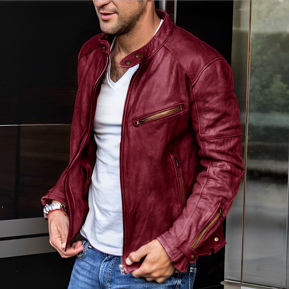 Luxe Elegant Leather Jacket - Alton