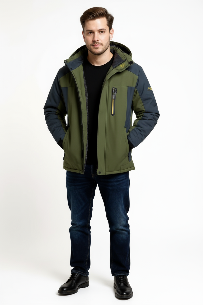 Winter Waterproof Men’s Jacket with Detachable Hood