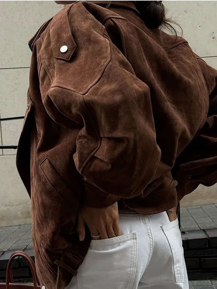 Faux Suede Jacket Oversize Coat
