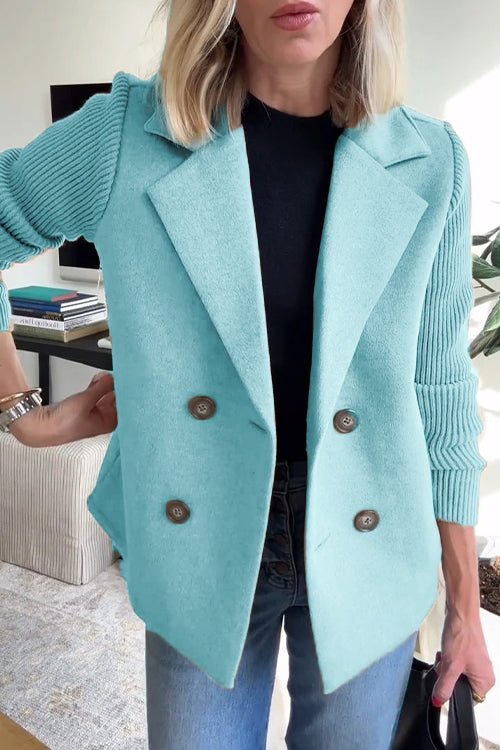 Elegant Knit-Sleeve Blazer