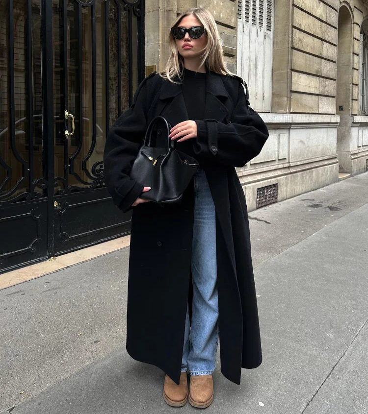 Oversized Wool Blend Coat