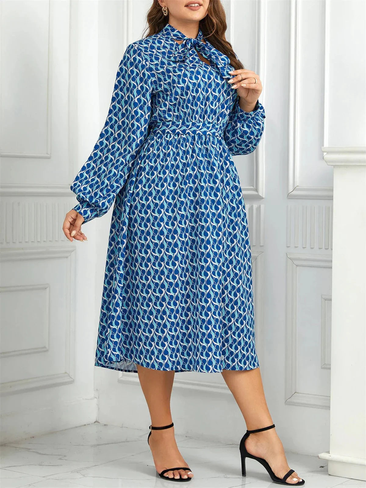 Stylish Printed Midi Dress for Effortless Elegance