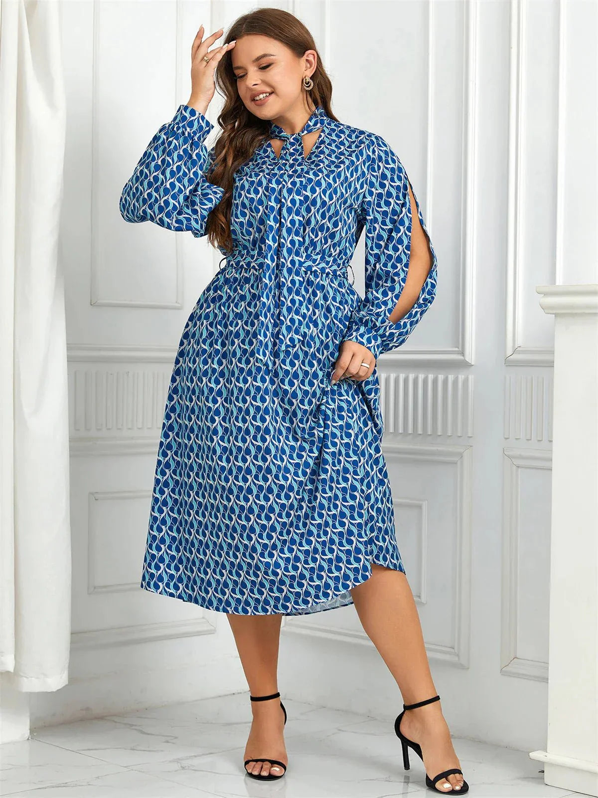 Stylish Printed Midi Dress for Effortless Elegance