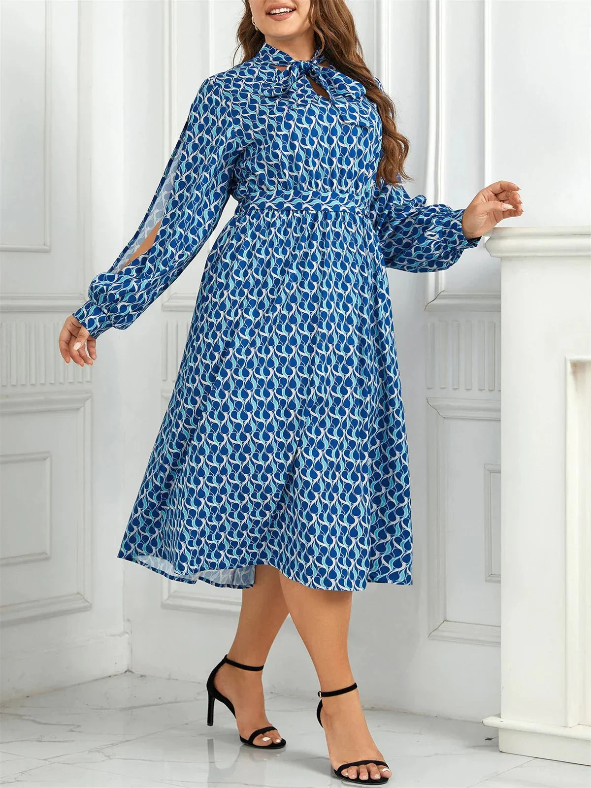 Stylish Printed Midi Dress for Effortless Elegance