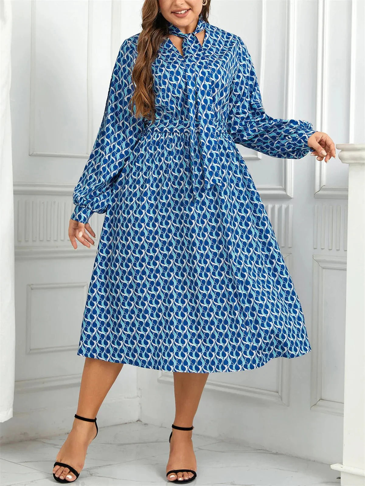 Stylish Printed Midi Dress for Effortless Elegance