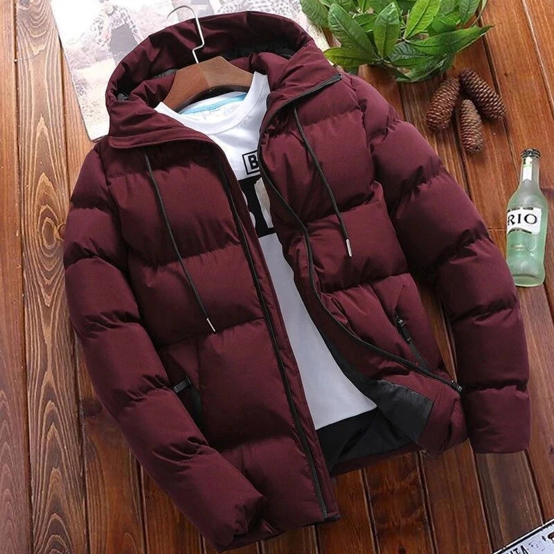 Winter Puffer Jacket Men Bubble Down Hooded Winter Jacket