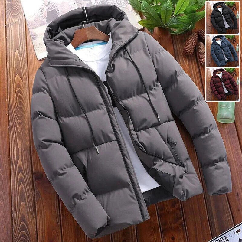 Winter Puffer Jacket Men Bubble Down Hooded Winter Jacket