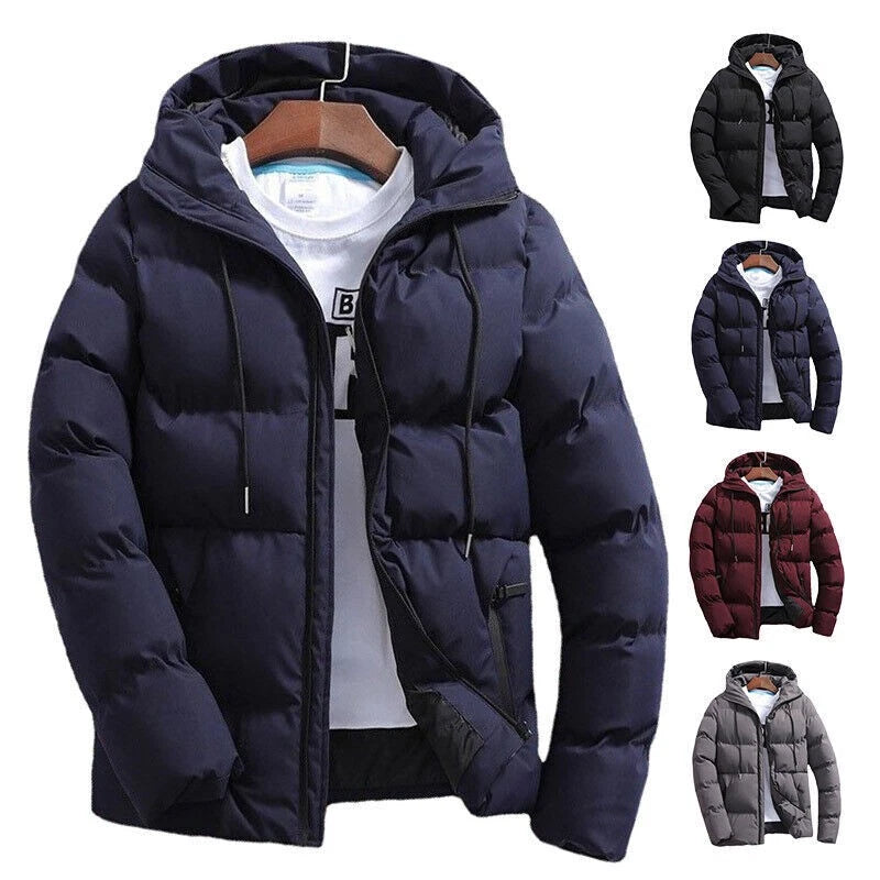 Winter Puffer Jacket Men Bubble Down Hooded Winter Jacket