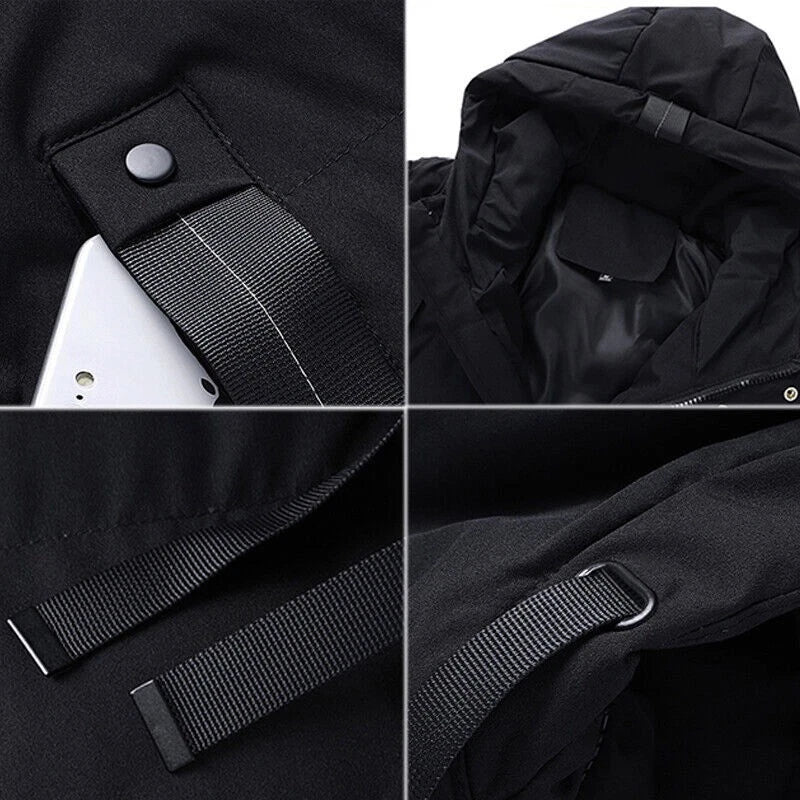 Men's Jacket Winter Warm Puffer Bubble Hooded Coat
