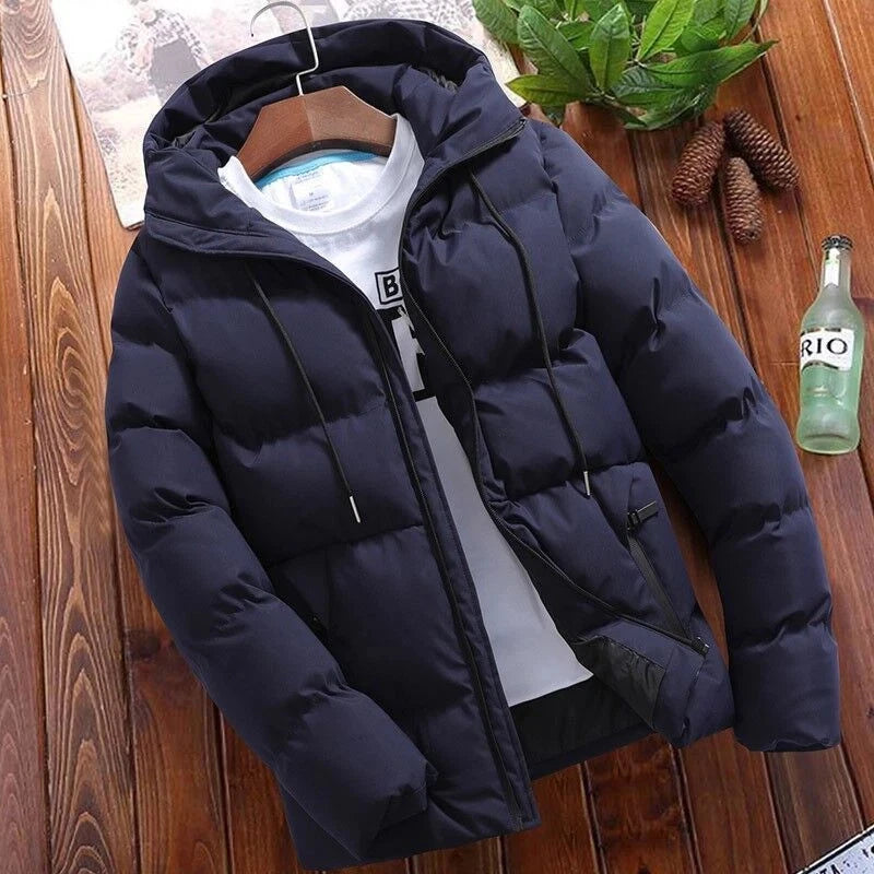 Winter Puffer Jacket Men Bubble Down Hooded Winter Jacket