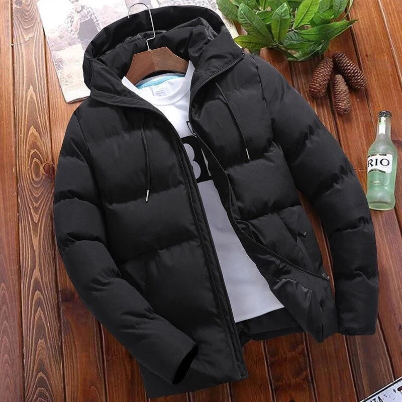 Winter Puffer Jacket Men Bubble Down Hooded Winter Jacket