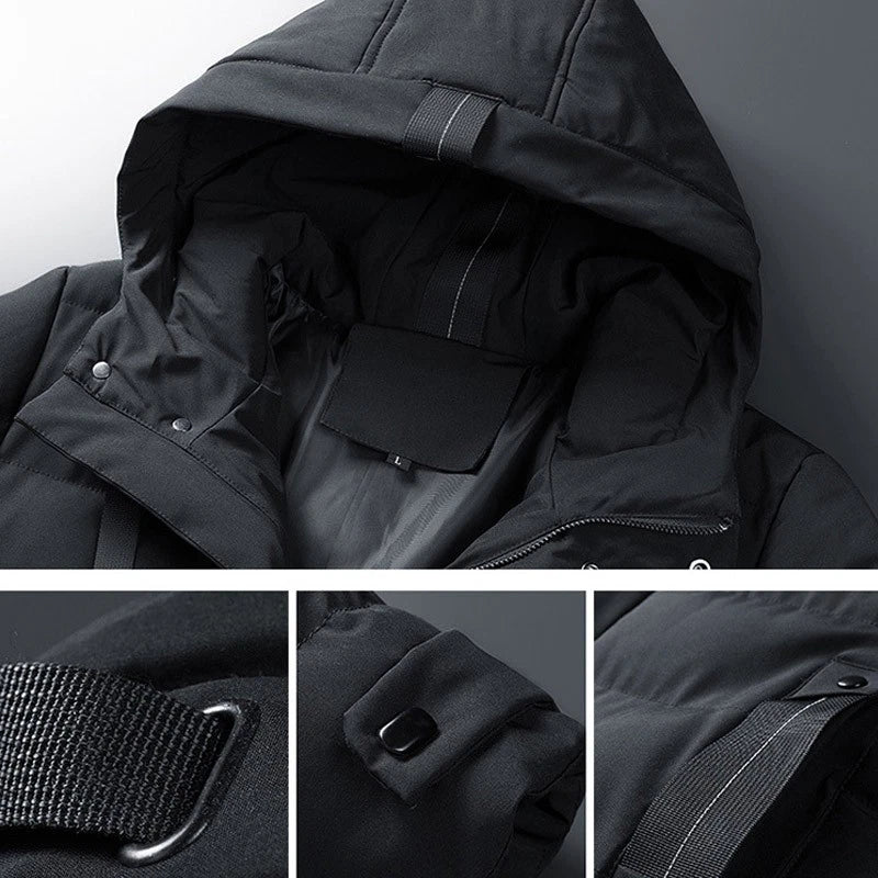 Men's Jacket Winter Warm Puffer Bubble Hooded Coat