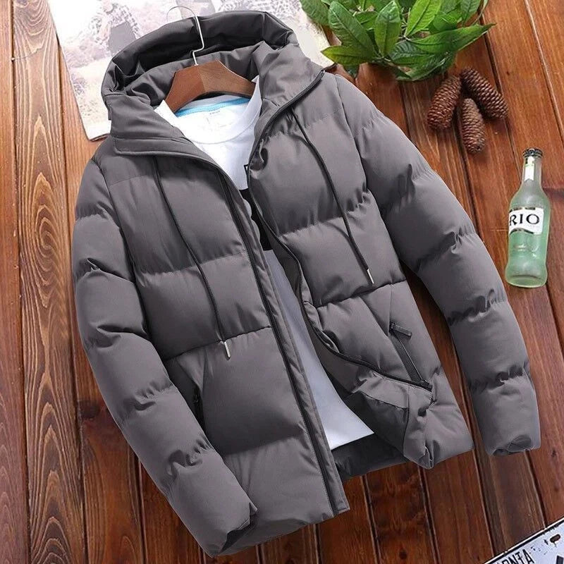 Winter Puffer Jacket Men Bubble Down Hooded Winter Jacket
