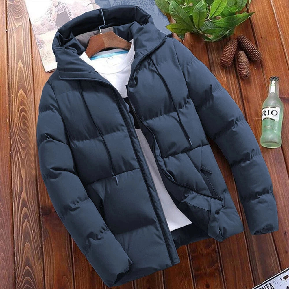 Winter Puffer Jacket Men Bubble Down Hooded Winter Jacket