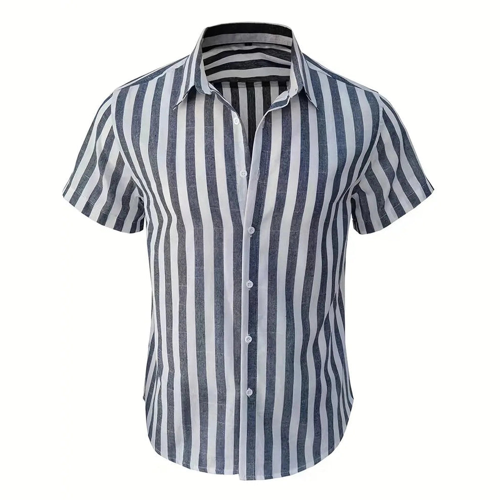 Men's Striped Cotton Shirt – Long Sleeve