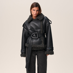 Women’s Faux Shearling Jacket – With Tailored Fit & Urban Chic Accents