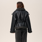 Women’s Faux Shearling Jacket – With Tailored Fit & Urban Chic Accents
