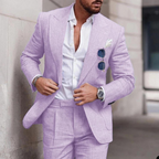 Stylish 2-Piece Linen Suit for Men - Perfect for Beach Weddings