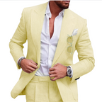 Stylish 2-Piece Linen Suit for Men - Perfect for Beach Weddings