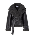 Women’s Faux Shearling Jacket – With Tailored Fit & Urban Chic Accents