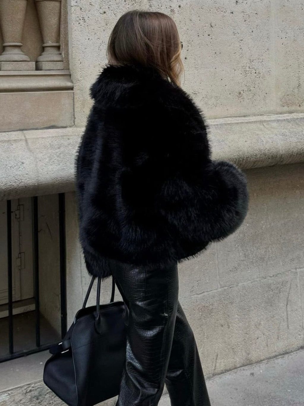 Women's Black Faux Fur Jacket