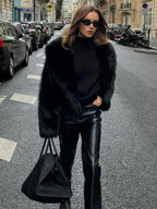 Women's Black Faux Fur Jacket