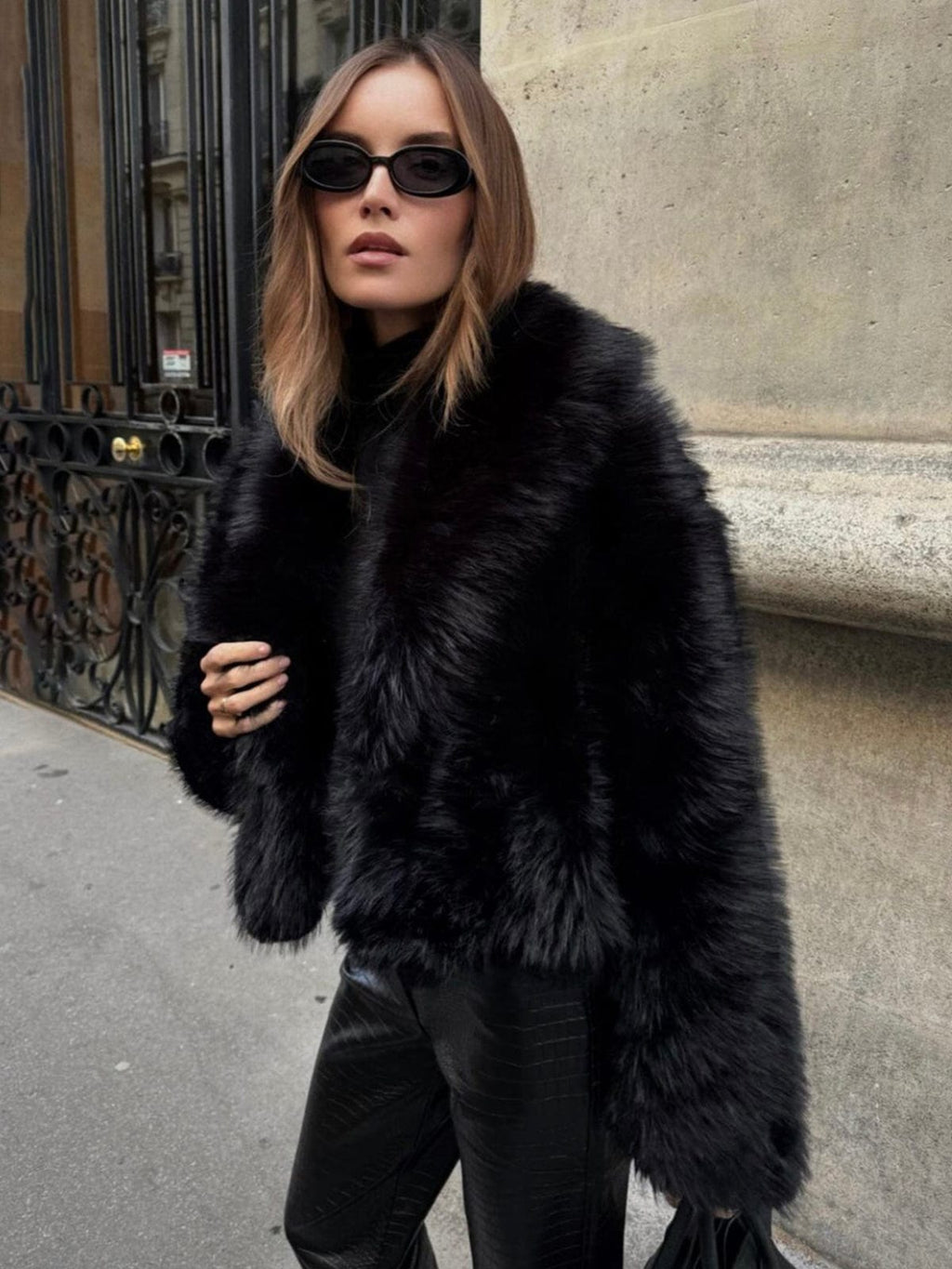 Women's Black Faux Fur Jacket
