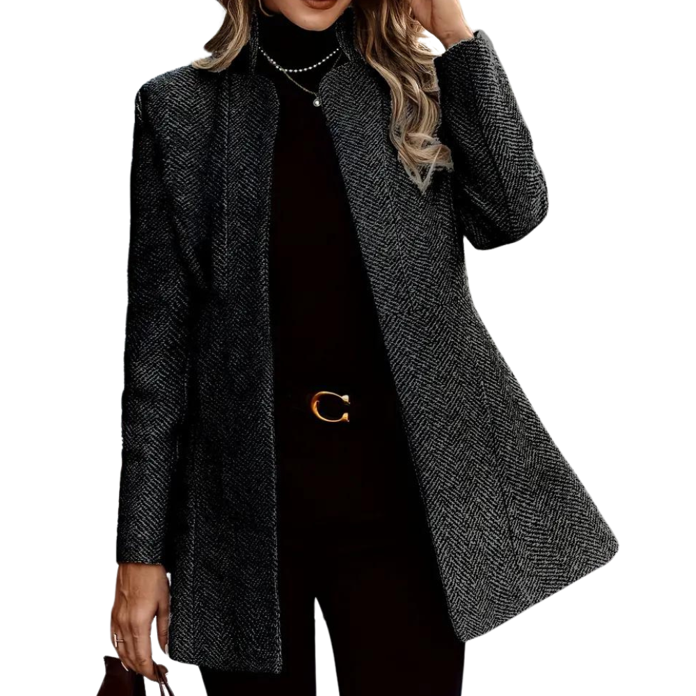 Women's Single Breasted Coat With Notch Lapels