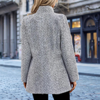 Women's Single Breasted Coat With Notch Lapels