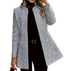 Women's Single Breasted Coat With Notch Lapels