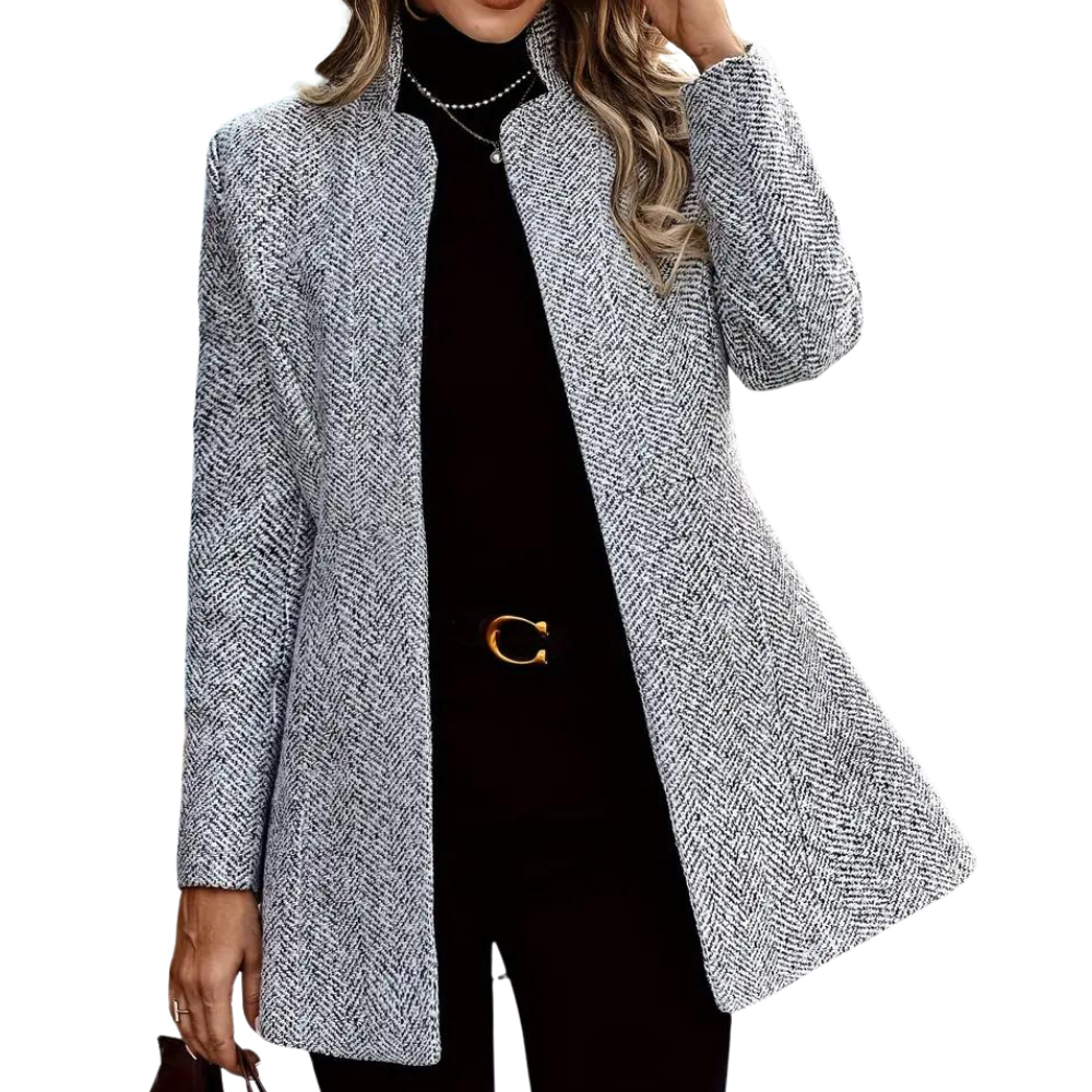 Women's Single Breasted Coat With Notch Lapels