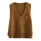 Women's Knitted Sleeveless Summer Vest – Lightweight Cotton Blend