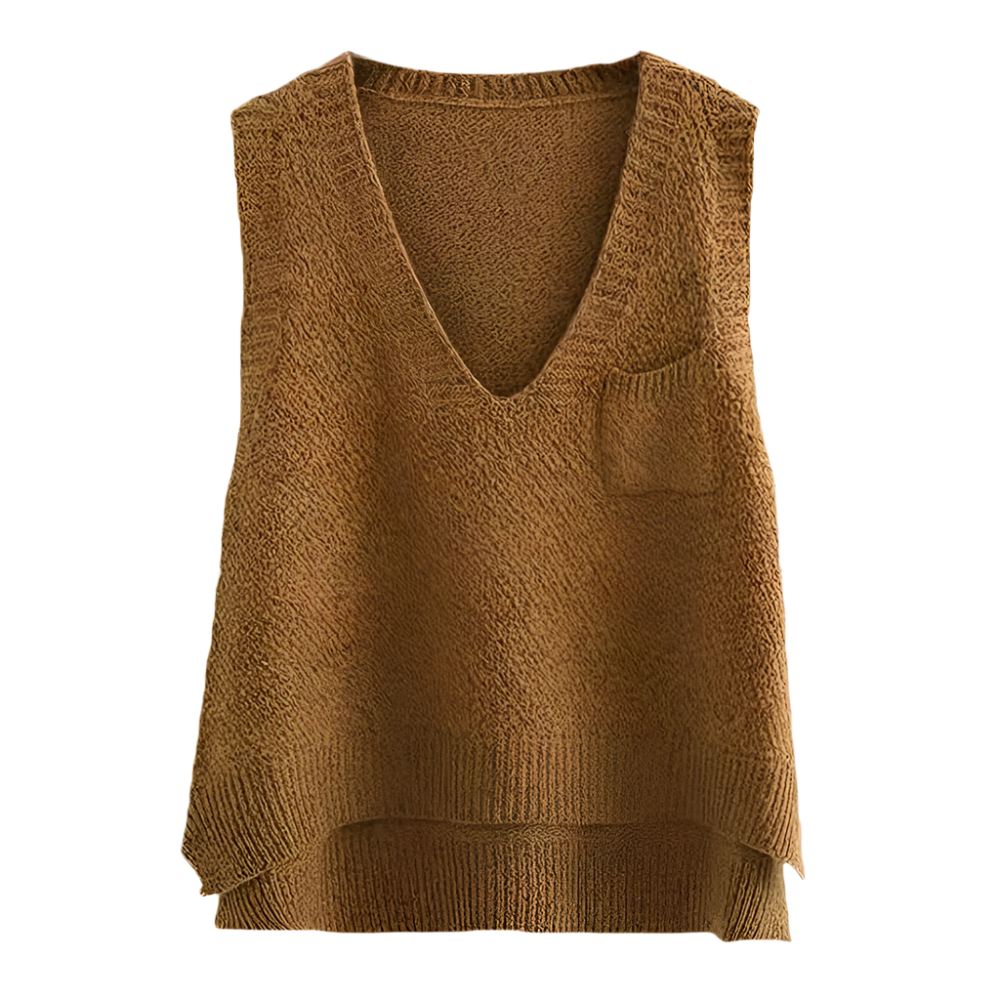 Women's Knitted Sleeveless Summer Vest – Lightweight Cotton Blend