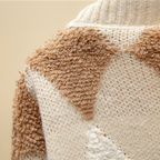 Women's Oversized Knit Cardigan – Argyle Pattern