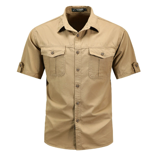 Men's Long Sleeve Cargo Shirt – Cotton Blend