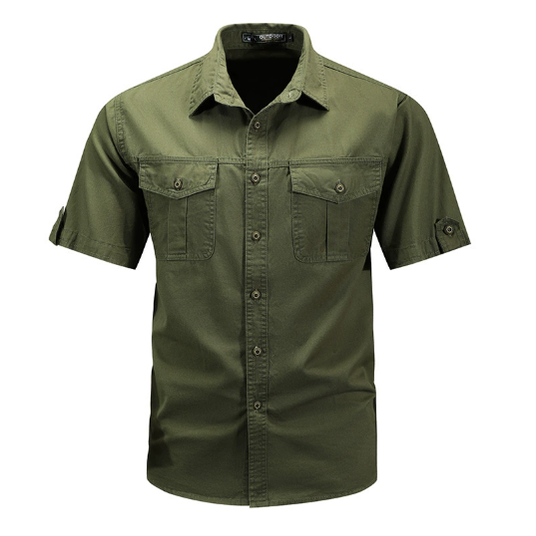 Men's Long Sleeve Cargo Shirt – Cotton Blend