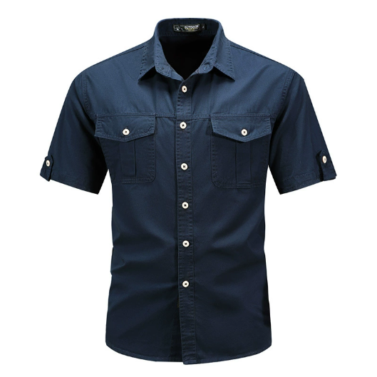 Men's Long Sleeve Cargo Shirt – Cotton Blend