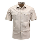 Men's Long Sleeve Cargo Shirt – Cotton Blend
