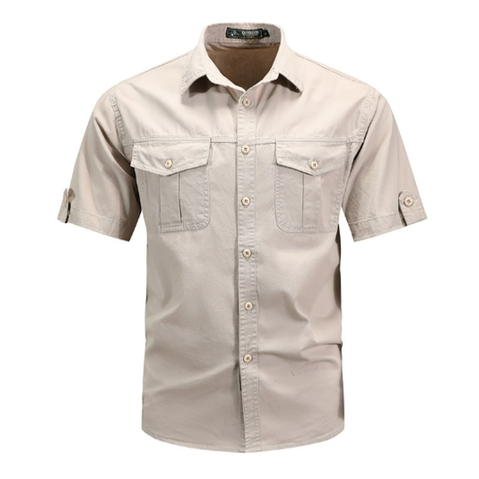 Men's Long Sleeve Cargo Shirt – Cotton Blend