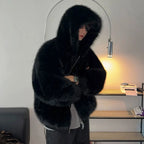 Faux Fur Oversized Hooded Puffer Jacket