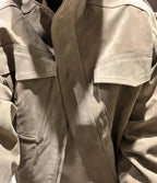 Fashion Loose Khaki Suede Jacket Lapel Zipper